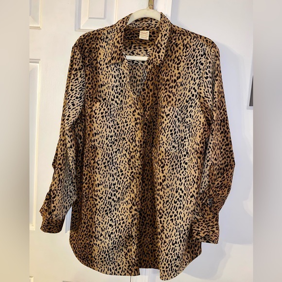 Faded Glory Leopard Print‎ Button Down Shirt - Picture 1 of 3